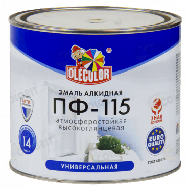 Эмаль ПФ-115 черная 2,7кг/6шт Ole Color
