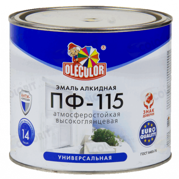 Эмаль ПФ-115 черная 2,7кг/6шт Ole Color