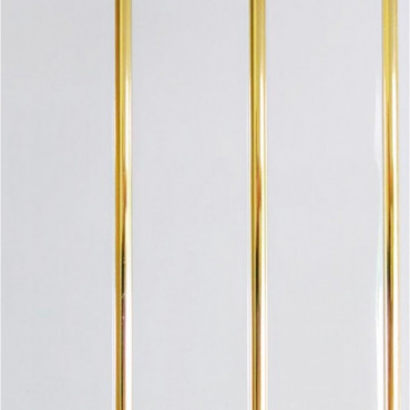 Панель ПВХ  3-секционная белая матовая золото 0,24*3м