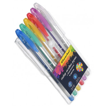 Ручка Гел набор 6цв SILWERHOF Цветландия с блест