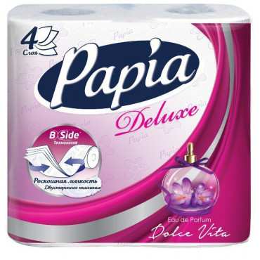 Туалетная бумага  Papia DELUXE Dolce vita 4-х сл. 4шт