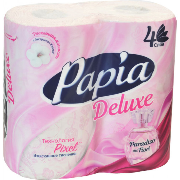 Туалетная бумага  Papia DELUXE Парадизо Фиори 4-х сл. 4шт