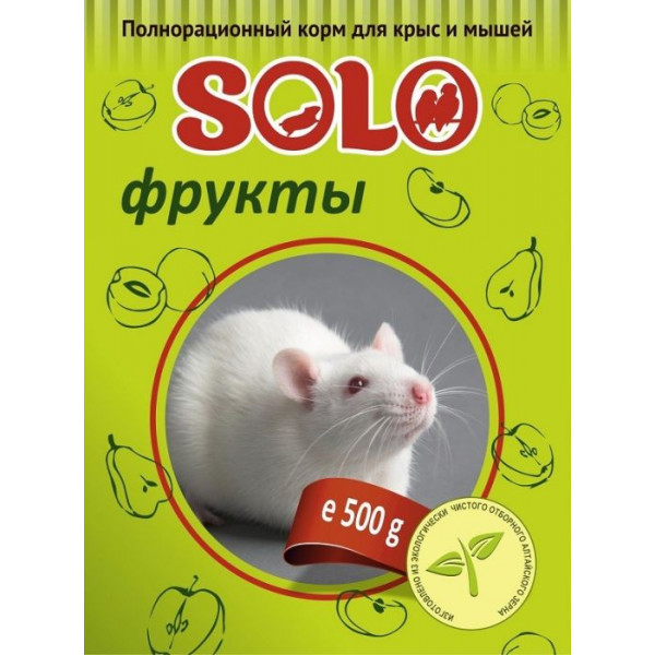 Жорик (SOLO)д/крыс и мышей  фрукты 500 гр(24 шт)