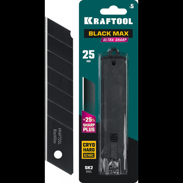Лезвия сегментированные 25мм/5шт KRAFTOOL BLACK MAX