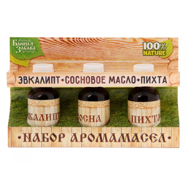 Набор "Эвкалипт,сосновое масло,пихта" 3эфирных аромамасла 100% 15мл 1246847