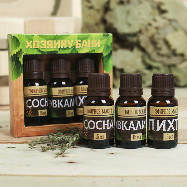 Набор "Хозяину бани" пихта, сосна, эвкалипт 3шт 15мл 3871895