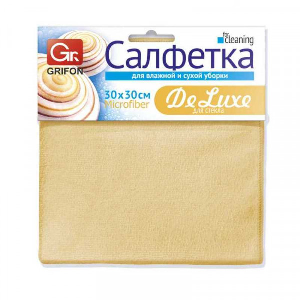 Салфетка микрофибра 30*30см Grifon De Luxe для стекла