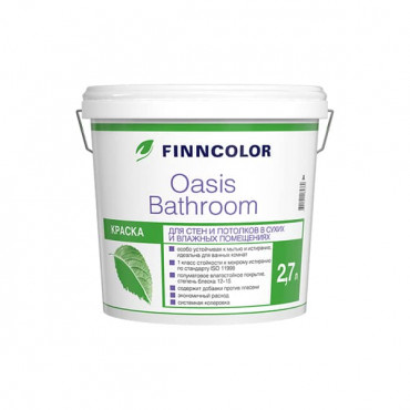 Краска для кухни и ванной OASIS BATHROOM полум.А 2.7л Finncolor
