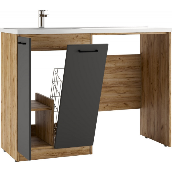 Тумба+умыв. Craft 120 лев/пр с корзиной, умывальник Космос 120/Paola Bella 120