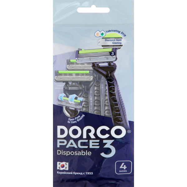 Станок однораз. DORCO Pace3 4шт 3лезв.