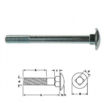 Болт мебельн DIN603 оцинк. 8*50 (5шт)