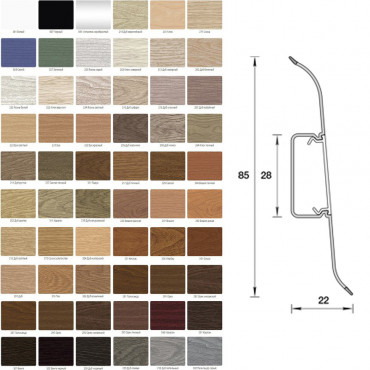 Плинтус напольный Идеал 85мм 2,2м Дуб северный