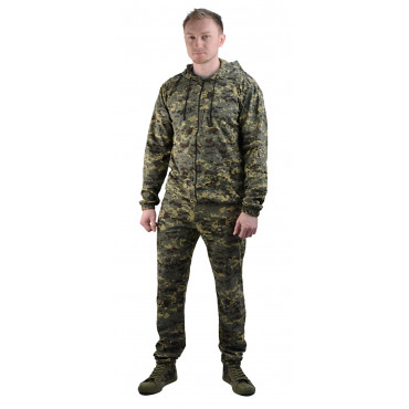 Костюм "ТИР-3" куртка/брюки серо-зеленая цифра р.52-54,трикотаж х/б