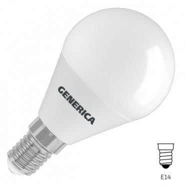 Лампа светод. G45 шар 12Вт 230В 4000К Е14 GENERICA