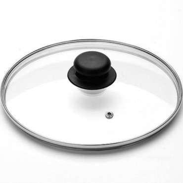 Крышка 26см стекло с мет. ободом и пароотвод. Крышка 26см стекло с мет. ободом и пароотвод.