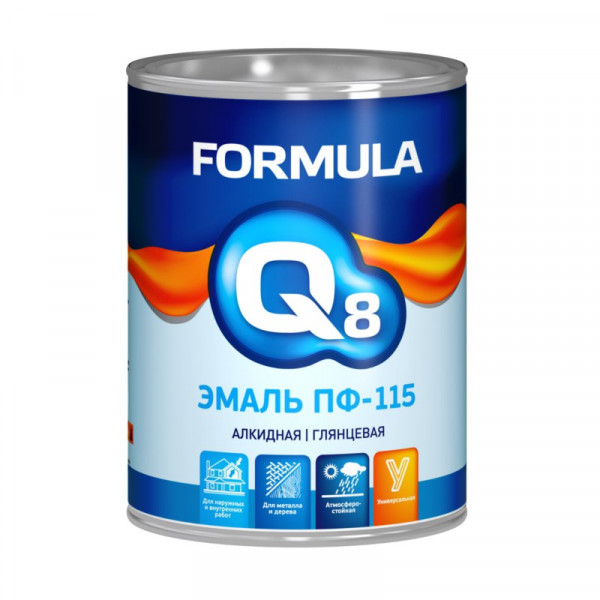 Эмаль ПФ-115 белая 2.7кг/6шт FORMULA Q8