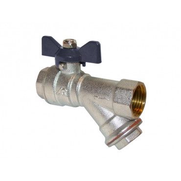 Кран шаровый с фильтром 15 Г/Г бабочка  Aqualink