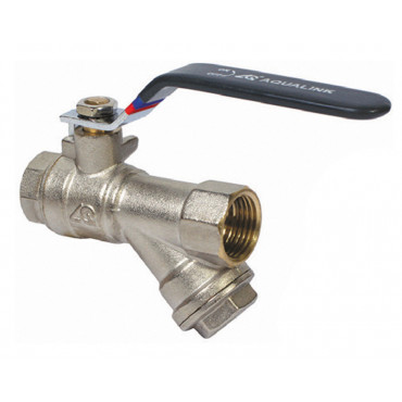 Кран шаровый с фильтром 15 Г/Г ручка Aqualink Кран шаровый с фильтром 15 Г/Г ручка Aqualink