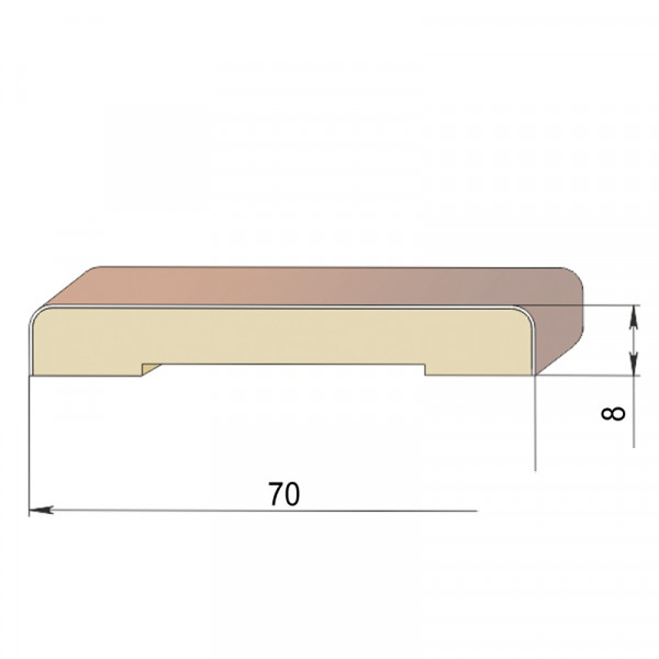 Наличник плоский 8*70*2150 венге микрофлекс
