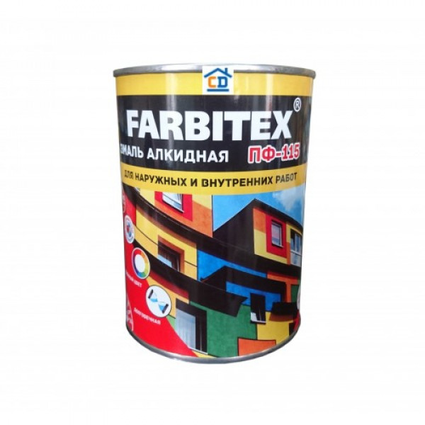 Эмаль ПФ-115 сиреневая 0,8кг/14шт FARBITEX