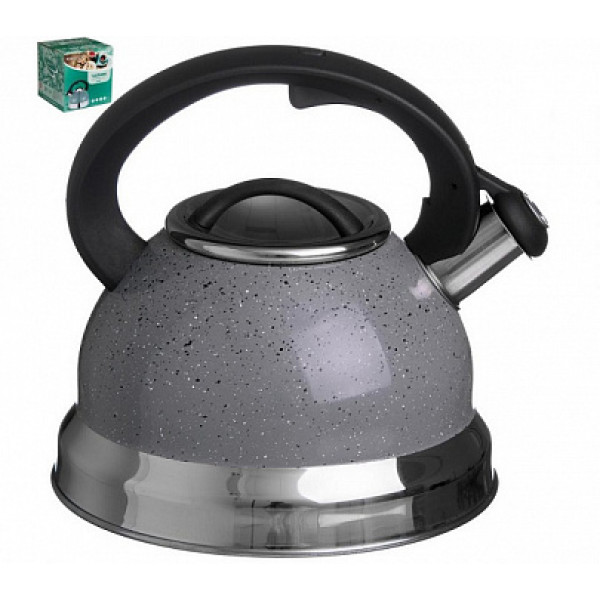 Чайник 2,5л. со свистком индукция Серый мрамор