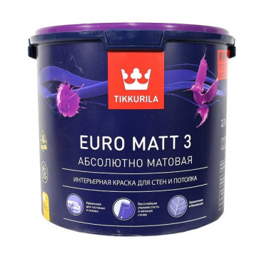 Краска интерьерная EURO MATT 3 А глубоко/мат.2,7л. Tikkurila