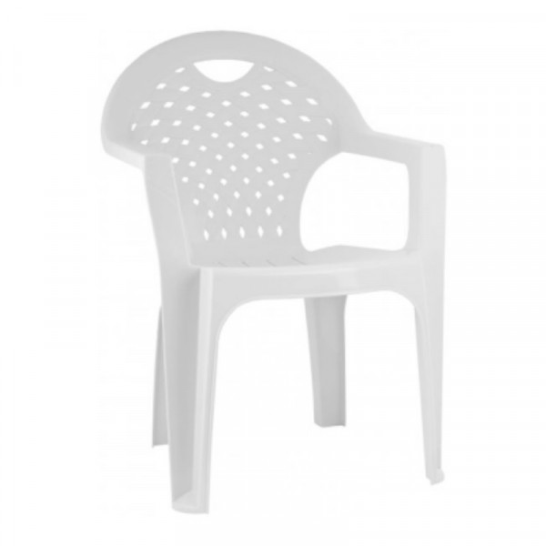 Кресло пластм. белое М2608