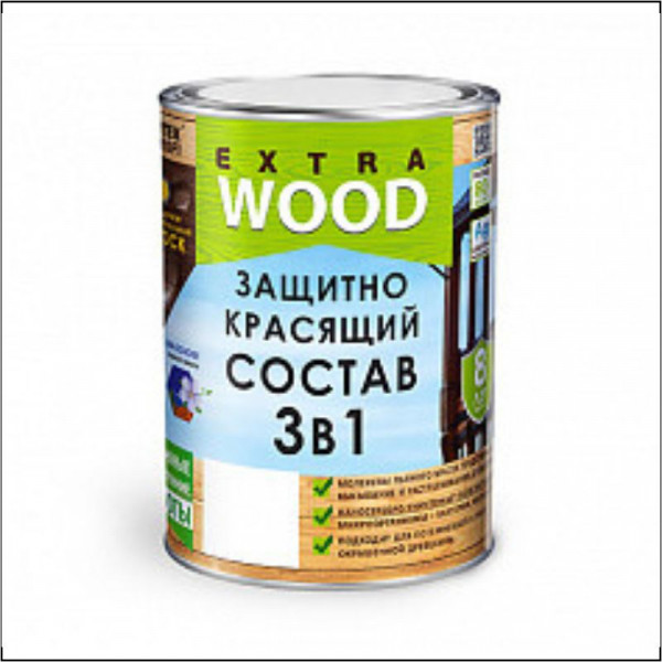 Wood Extra Калужница 3,0л. защитно-красящий состав 3 в 1 /8шт./ Фарбитекс