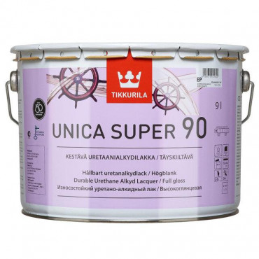 Лак универс. Unica Super 90 высокоглянц. 2,7 л.Тиккурила