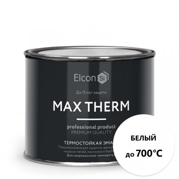 Эмаль термостойкая белая 0,4 кг ЭЛКОН/12