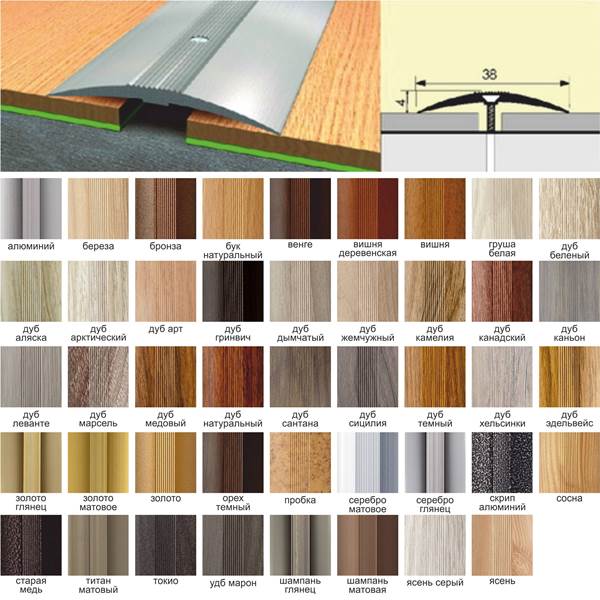 Стык 38мм 0,9 дуб марон