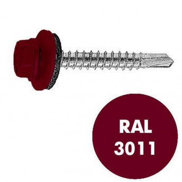 Саморез кровельный RAL-3011 красный 4,8*29 / 1 кг
