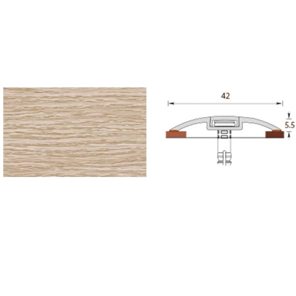 Порог с монтажным каналом Идеал 42*0,9м Дуб северный