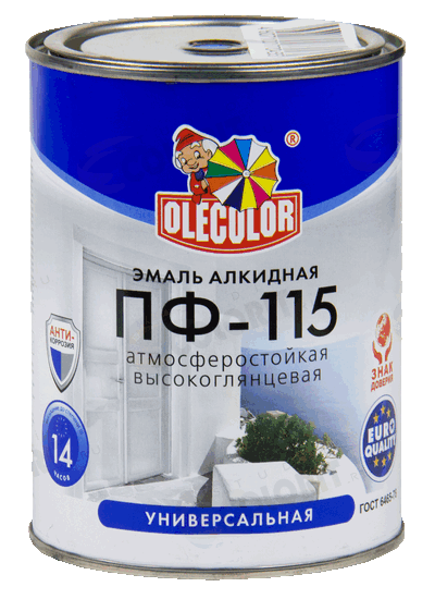 Эмаль ПФ-115 оранжевая 0,8кг/14шт Ole Color