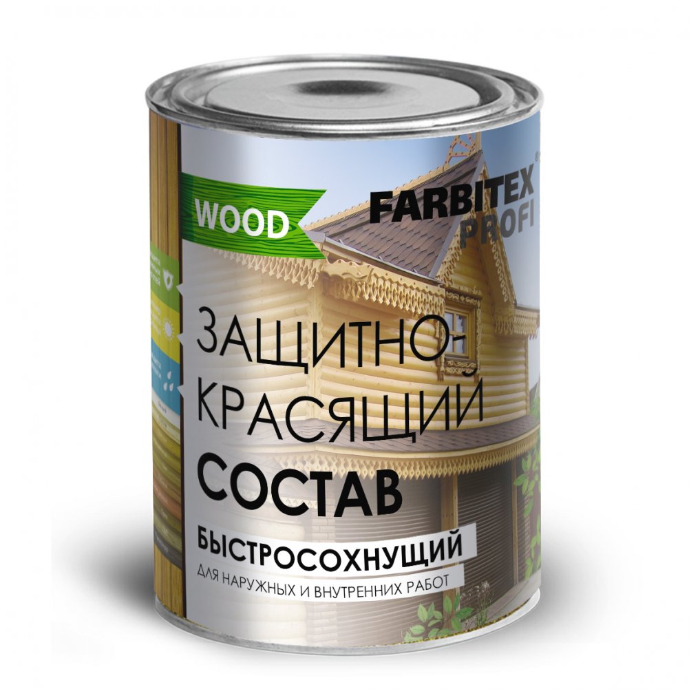 Wood Белый 2,7л. защитно-красящий состав /Фарбитекс Wood Белый 2,7л. защитно-красящий состав /Фарбитекс