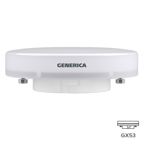 Лампа светод. GX53 Т80 12Вт 230В 6500К GENERICA