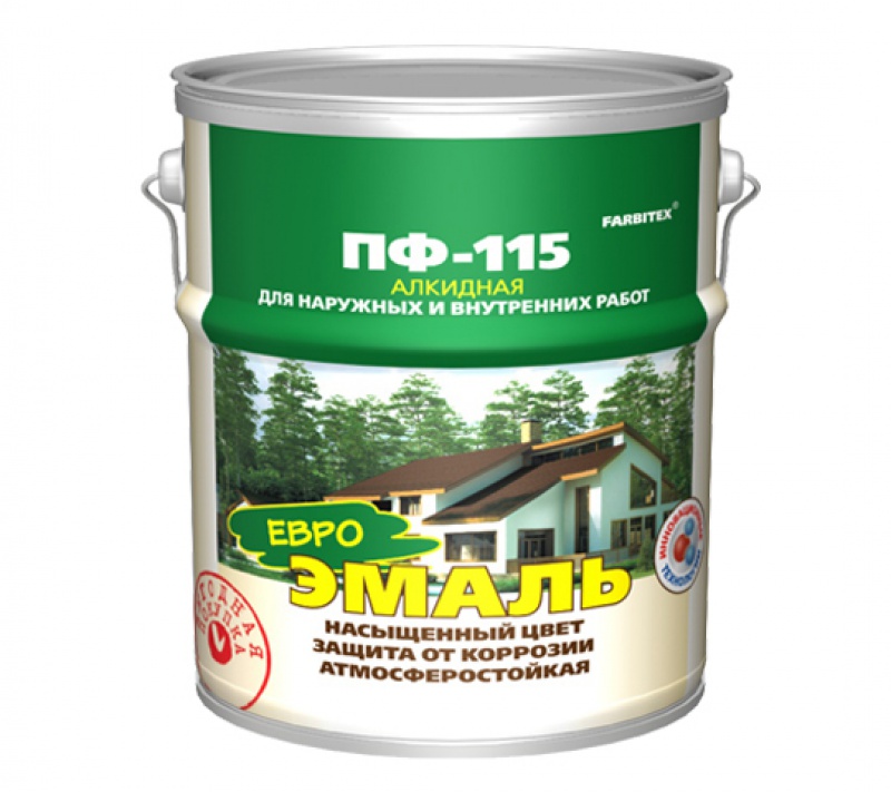 Эмаль ПФ-115 белая 20кг FARBITEX