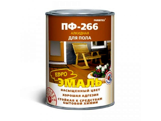 Эмаль ПФ-266 золотистая 0,8кг/14шт FARBITEX