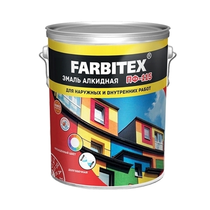 Эмаль ПФ-115 синяя 5кг FARBITEX
