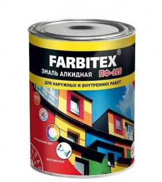 Эмаль ПФ-115 голубая 0,8кг/14шт FARBITEX