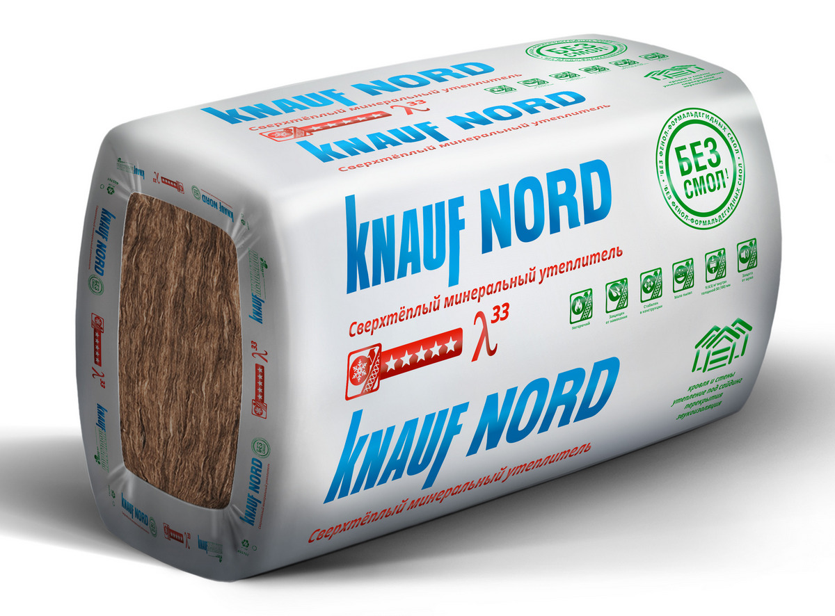Утеплитель КНАУФ NORD плита 12*50*600*1250 9м2 /24/