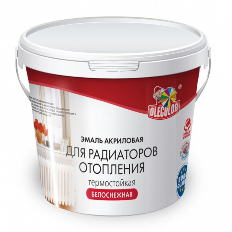 Эмаль акриловая д/радиатор.бел.1кг/OLECOLOR