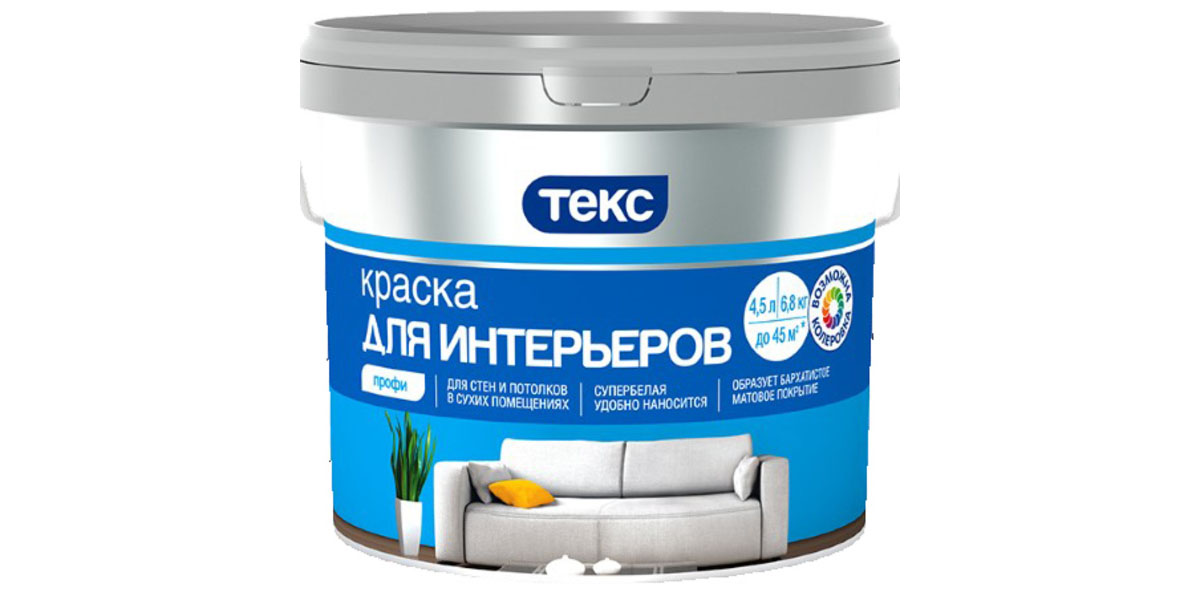 Краска в/д интерьерная 13,6кг(9 л ) Профи Текс Краска в/д интерьерная 13,6кг(9 л ) Профи Текс